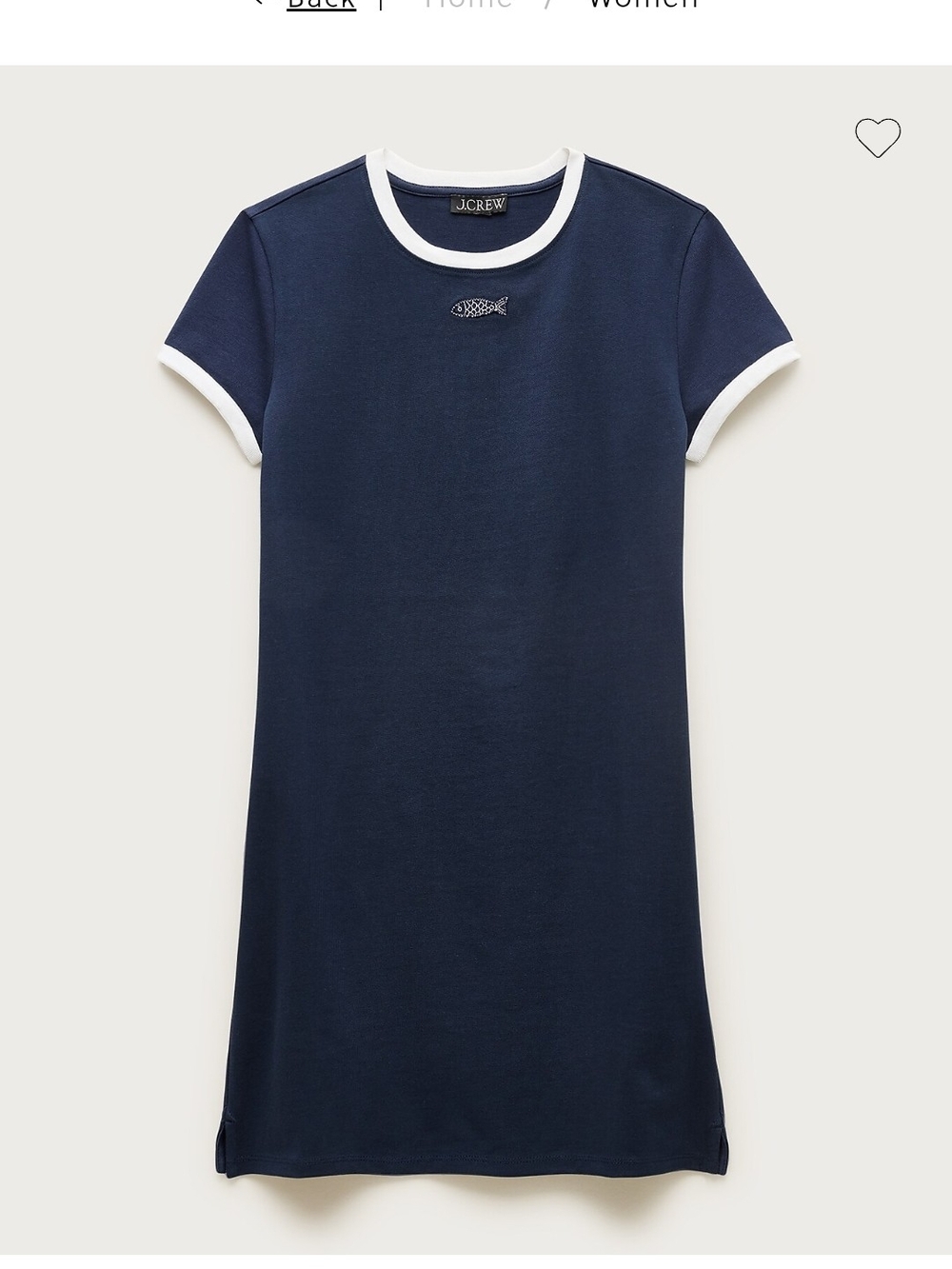 J. Crew Navy Mini Ringer Tee Dress with White Trim